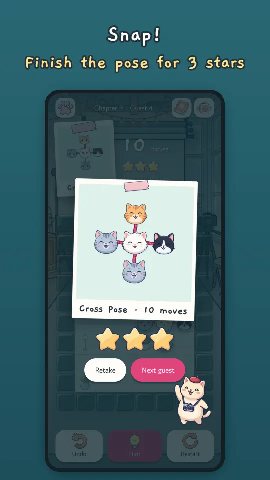 A finished photo with three stars