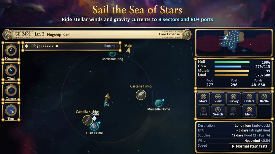 Sailing the star map toward the next port