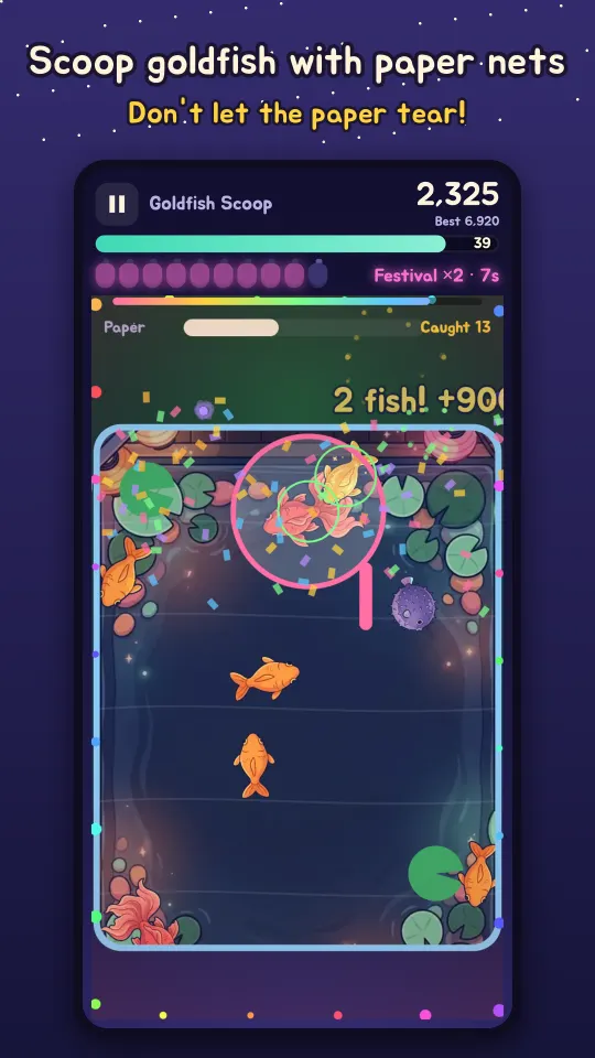 Goldfish Scoop with a paper net