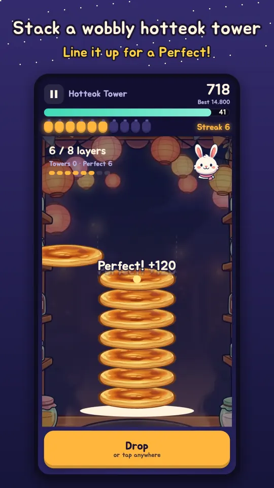 Hotteok Tower: stack swinging pancakes
